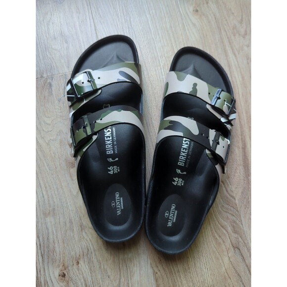Birkenstock Valentino Arizona Army Camo Logo Sandals EU 46 Mens 13-13.5 main image 7